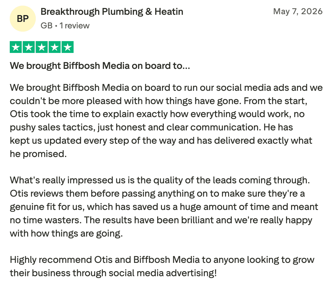 Breakthrough Plumbing & Heating — Trustpilot review