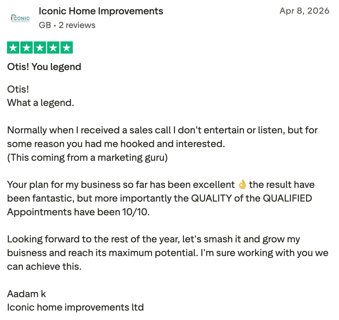 Aadam K, Iconic Home Improvements — Trustpilot review